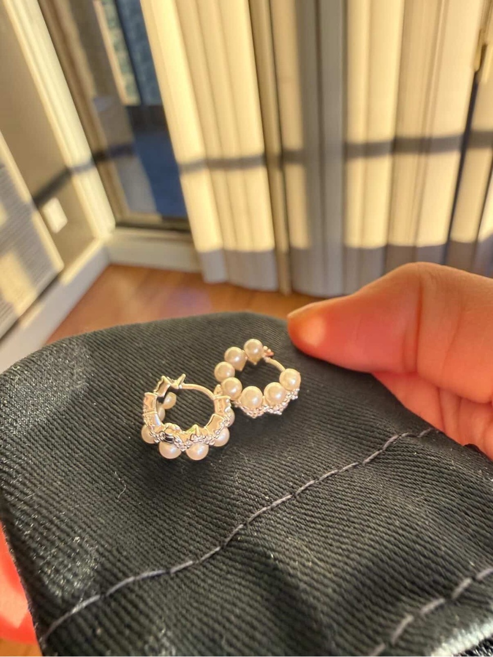 APM Monaco Up And Down Earrings With Pearls